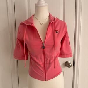 Vintage Women’s Bubble Gum Pink Fila Zip Up Y2K Top Size Large